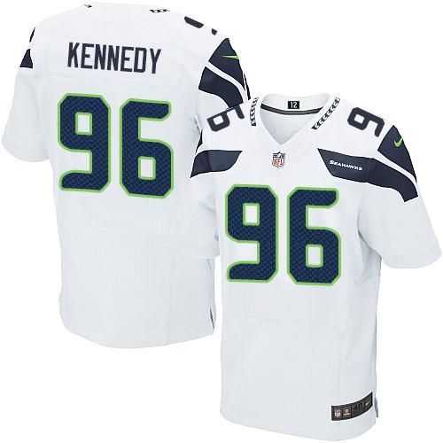 Nike Seahawks #96 Cortez Kennedy White Men's Stitched NFL Vapor Untouchable Elite Jersey - Click Image to Close